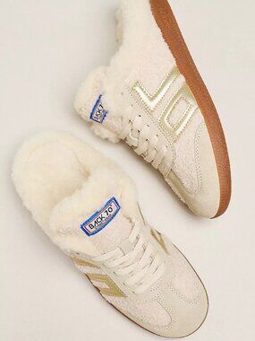 NEW IN BOX Back 70 Easter FL Butter Gold BACKLESS SNEAKERS SLIDES SLIP ON SHOES